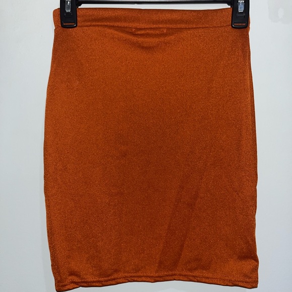brown/orange bodycon skirt. Misguided size US4 - Picture 4 of 5